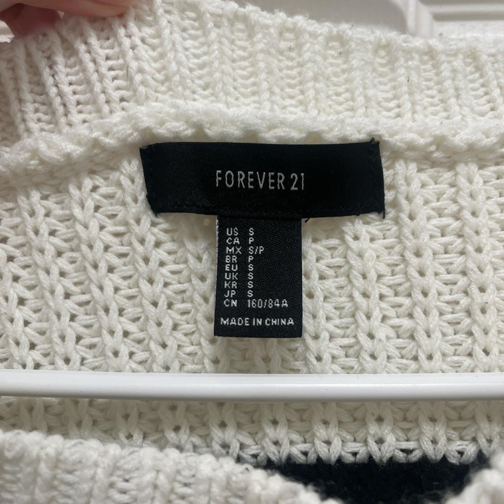 Forever 21 Cream and Black Striped Sweater - Picture 2 of 2
